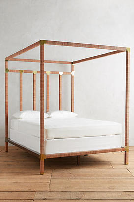 Anthropologie Leather-Wrapped Tory Bed