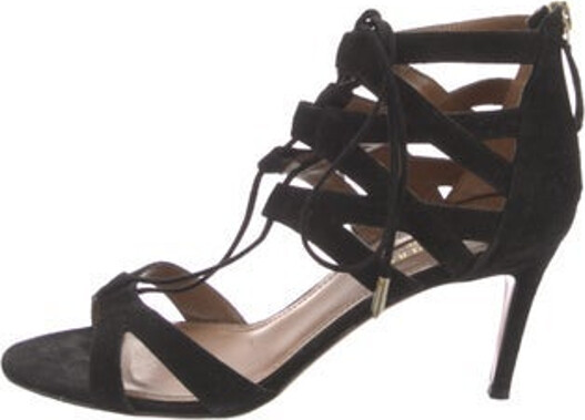Aquazzura Suede Sandals Black Platform