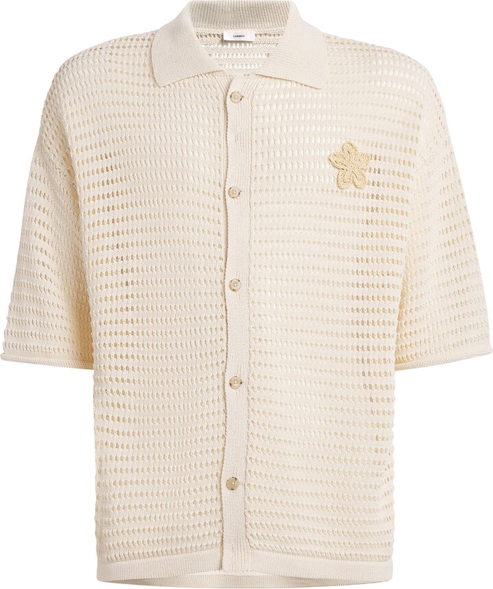 COMMAS Crochet Floral Logo Polo Shirt