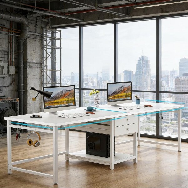 HBEZON IndustrialTwoPersonDesk78\