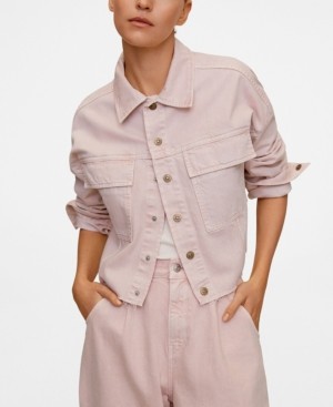 mango pink denim jacket