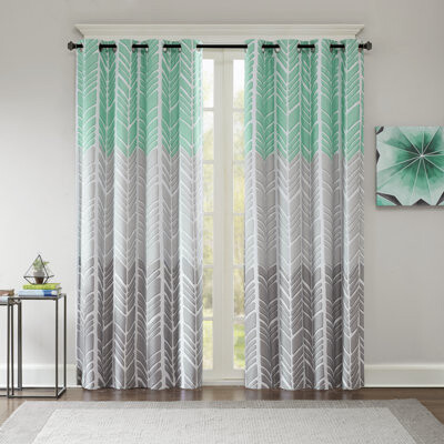Intelligent Design Adel Chevron Total Blackout Grommet Single Curtain Panel