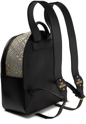 Love Moschino Metallic faux leather jacquard backpack