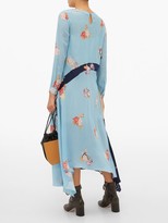 Thumbnail for your product : Preen Line Selena Contrast-panel Floral-print Dress - Blue Multi