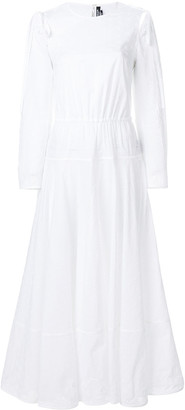 Calvin Klein Embroidered Peasant Dress White