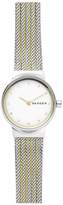 Thumbnail for your product : Skagen ladies watch two tone gold IP and stainless steel mesh bracelet, with white dial