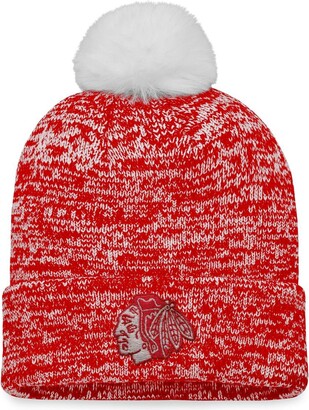 Women's Fanatics Branded Red/Black Cincinnati Reds Double Pom Cuffed Knit Hat
