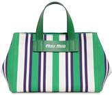 Thumbnail for your product : Miu Miu Medium Striped Canvas Tote Bag