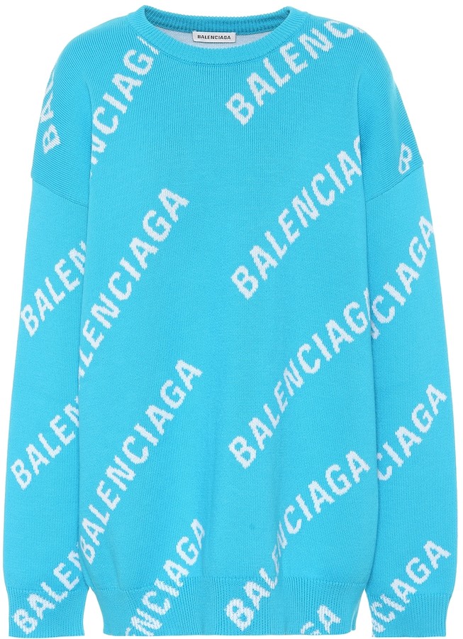 blue balenciaga sweater