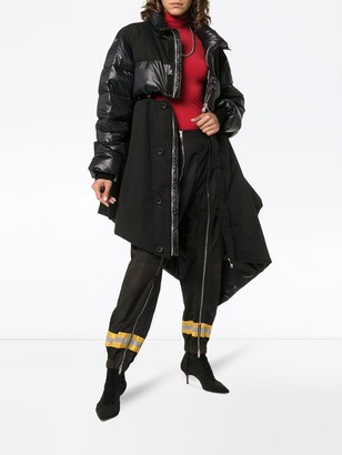 Unravel Project Asymmetric Padded Feather and Cotton Coat