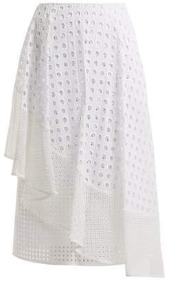 Sportmax Nabulus Eyelet Lace Asymmetric Skirt - Womens - White