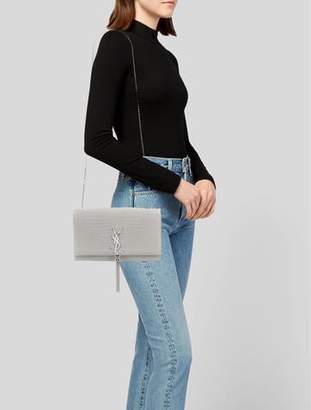 Saint Laurent Medium Embossed Kate Tassel Handbag Grey Medium Embossed Kate Tassel Handbag