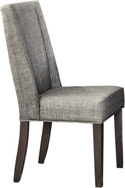 Hokku Designs 2Pc Dark Brown Fabric Dining Chairs Contemporary Upholstered In Gray Room 20X24.7X39.66 Chairs  2Pc Gray Upholstery