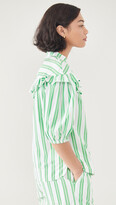 Thumbnail for your product : Ganni Stripe Cotton Shirt