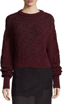 Thumbnail for your product : Public School Seed-Stitched Cable-Knit Pullover Sweater, Burgundy