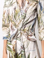 Thumbnail for your product : Sara Roka Chemisier tropical-print tied shirtdress