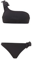 Thumbnail for your product : Zimmermann Zinnia Bow One-shoulder Bikini - Black