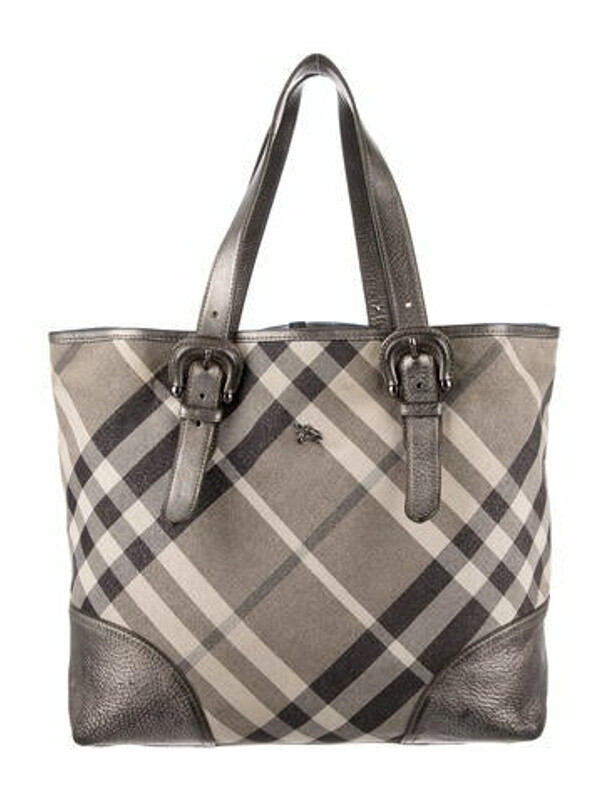 Burberry Shimmer Check Tote Bag Metallic - ShopStyle