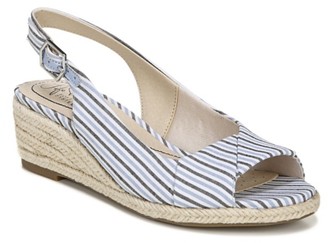 Blue And White Striped Espadrilles 