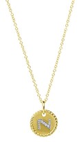 Thumbnail for your product : David Yurman Cable Collectibles Initial Pendant with Diamonds in Gold on Chain, 16-18