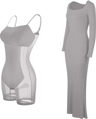 Women's Bodycon Summer Dress - Bra Style Bodice / Knee High Skirt / White