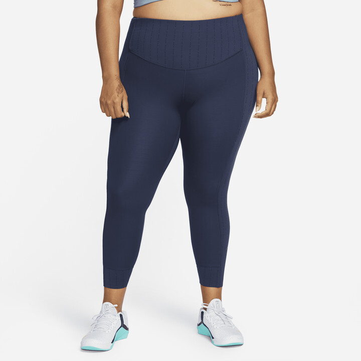 Nike Women's One Luxe Icon Clash Mid-Rise 7/8 Leggings (Plus Size) in Blue  - ShopStyle