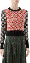 Thumbnail for your product : Gucci Two-Tone Long-Sleeve Crop Sweater