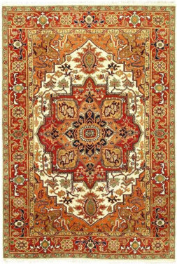 Isabelline Oriental Handmade Rectangle 6' x 9' Wool/Cotton Area Rug in Ivory