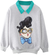 Thumbnail for your product : Grey Sequined Girl Print Sweatshirt