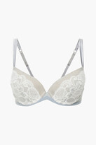 Thumbnail for your product : I.D. Sarrieri Satin-trimmed corded lace and stretch-mesh push-up bra
