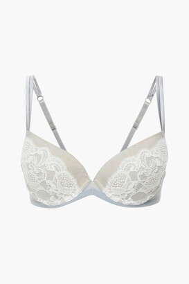 I.D. Sarrieri Satin-trimmed corded lace and stretch-mesh push-up bra