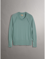 Thumbnail for your product : Burberry Open-knit Detail Cashmere Crew Neck Sweater