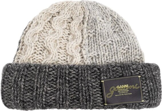 Ganni Logo Patch Knitted Beanie