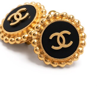 Chanel Pre Owned 1995 Button Motif Earrings - ShopStyle