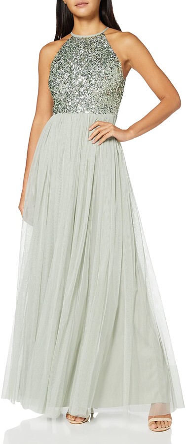 green lily bridesmaid dress