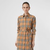 Thumbnail for your product : Burberry Vintage Check Cotton Tie-waist Shirt Dress