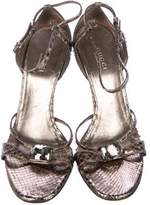 Thumbnail for your product : Gucci Metallic Snakeskin Sandals
