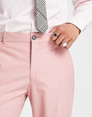 Selected skinny fit suit pants in pink
