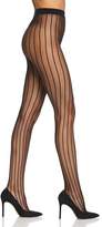 Thumbnail for your product : DKNY Micro-Fishnet Striped Tights