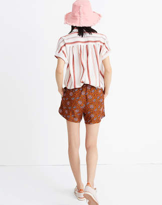 Madewell Drapey Pull-On Shorts in Warm Paisley