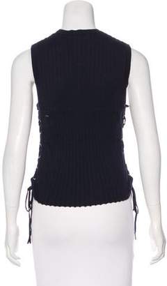 Autumn Cashmere Sleeveless Lace-Up Top