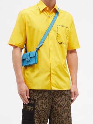 Fendi Cord-pocket Oversized Cotton Short-sleeve Shirt - Yellow