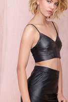 Thumbnail for your product : Nasty Gal Babette Faux Leather Crop Tank - Black
