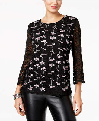 Style&Co. Style & Co Embroidered Lace Top, Created for Macy's