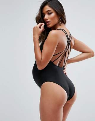 Wolfwhistle Wolf & Whistle Maternity Strappy Back Swimsuit B-F Cup