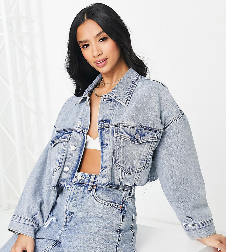 petite longline denim jacket