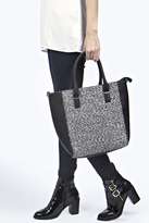 Thumbnail for your product : boohoo Freya Boucle Insert Shopper Day Bag