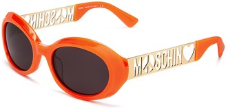 Moschino Cutout Logo Oval Sunglasses, 52mm