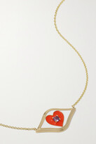 Thumbnail for your product : Sydney Evan Chance Heart 14-karat Gold, Enamel And Amethyst Necklace - one size