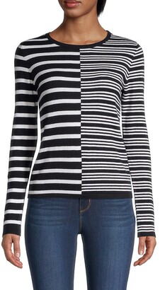 Victor Glemaud Broken Stripe Long-Sleeve Sweater